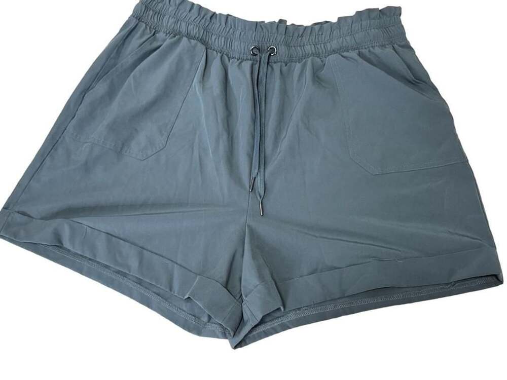 Danskin Active Shorts Size XL Blue Drawstring Pockets